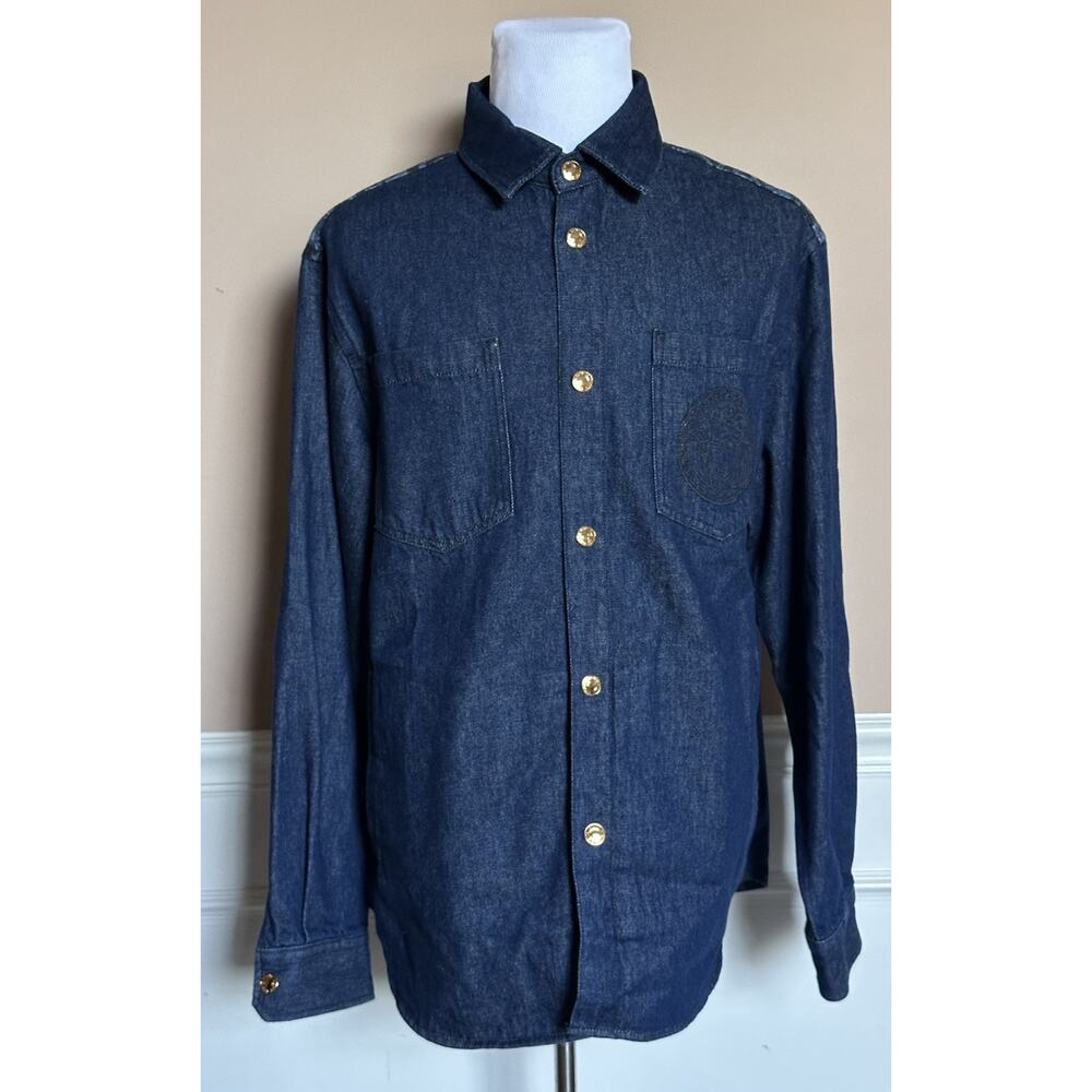 Versace Medusa Blouson Denim Stone Wash Jacket Blue 42 US (52) 1016845 NWT $1500